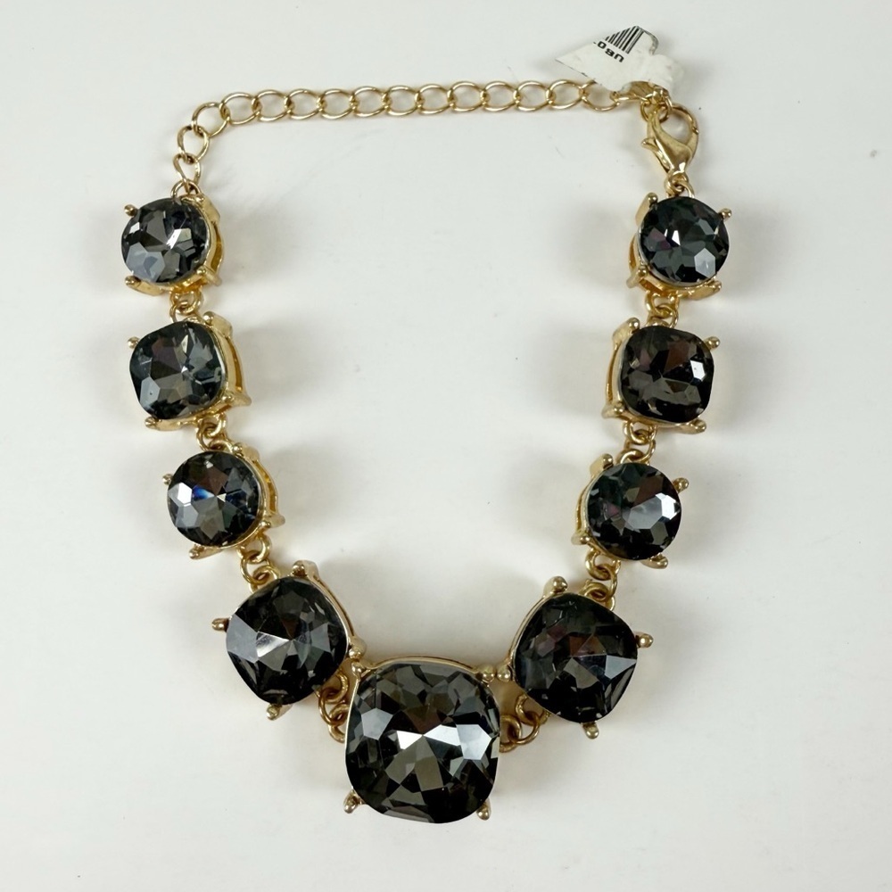 Statement Gray Jewel Bracelet Gold Tone NWT 10.5 Inch Long